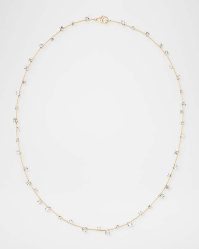 Solo Moveable Bar Necklace with Diamonds